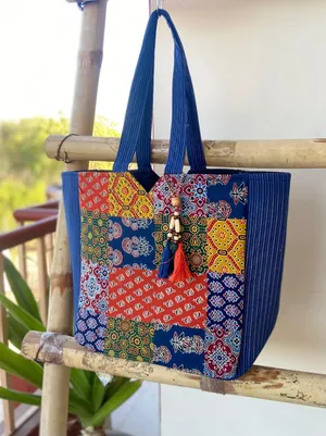 Ajrakh Patchwork Tote 