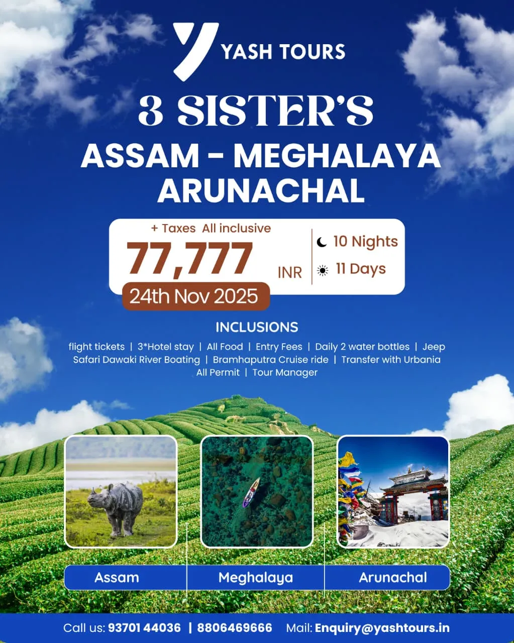 3 Sisters Tour - Assam - Arunachal - Meghalaya