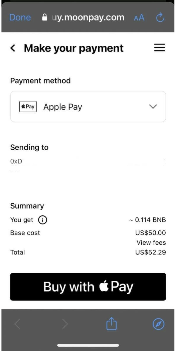 buy crypto apple pay no kyc