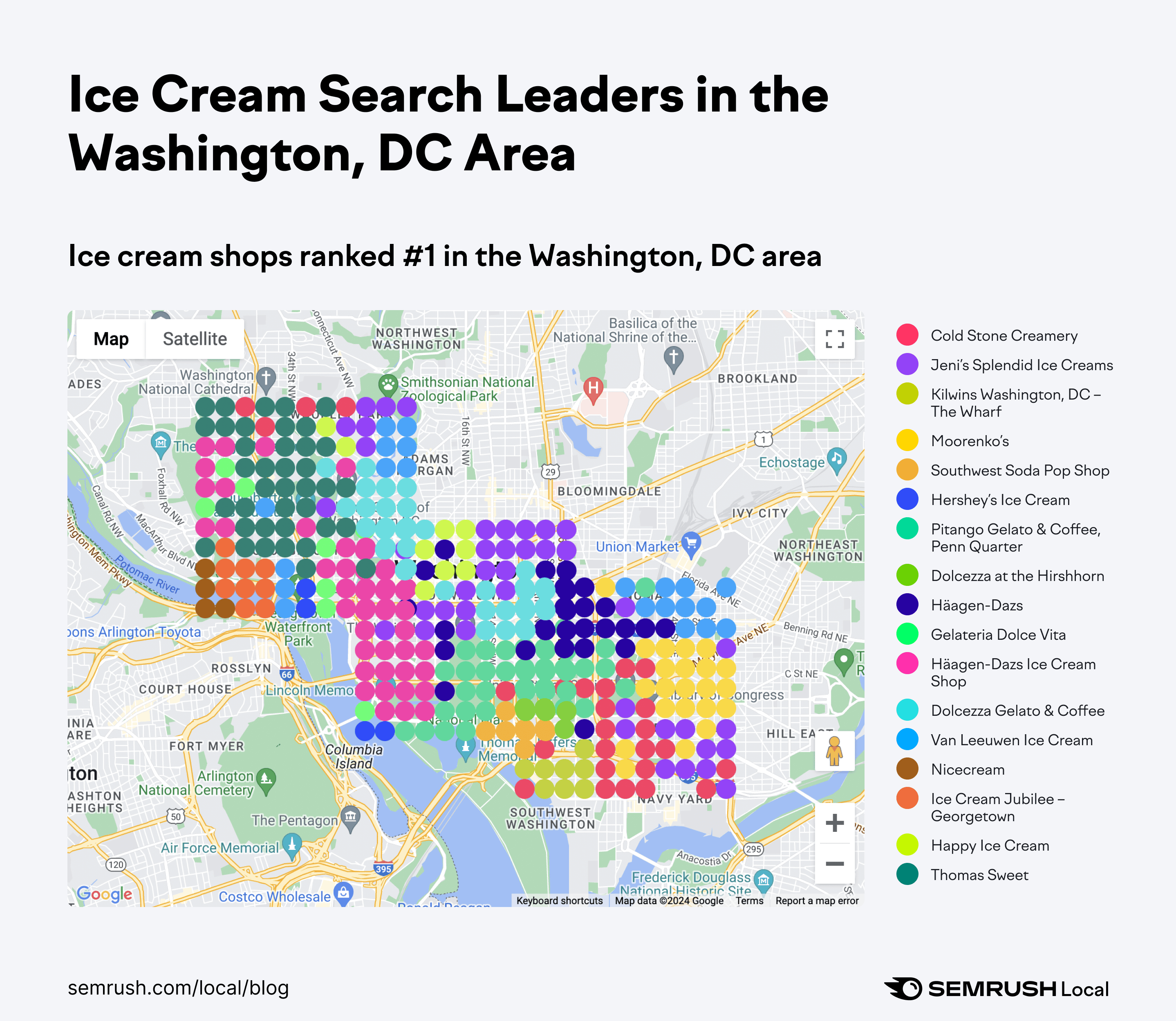 A graphic showing areas of Washington, DC