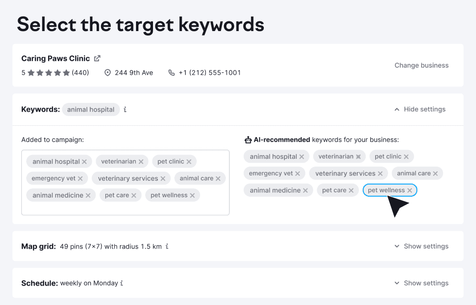 Heatmap-Tool von Semrush zur Überprüfung lokaler Rankings