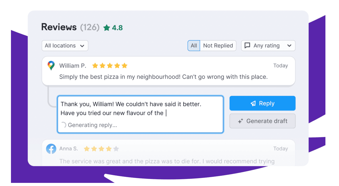 Review Management’s AI review tool