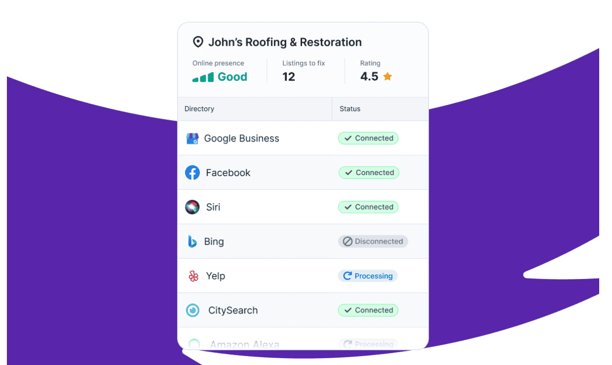 Semrush’s Listing Management tool for local marketing automation