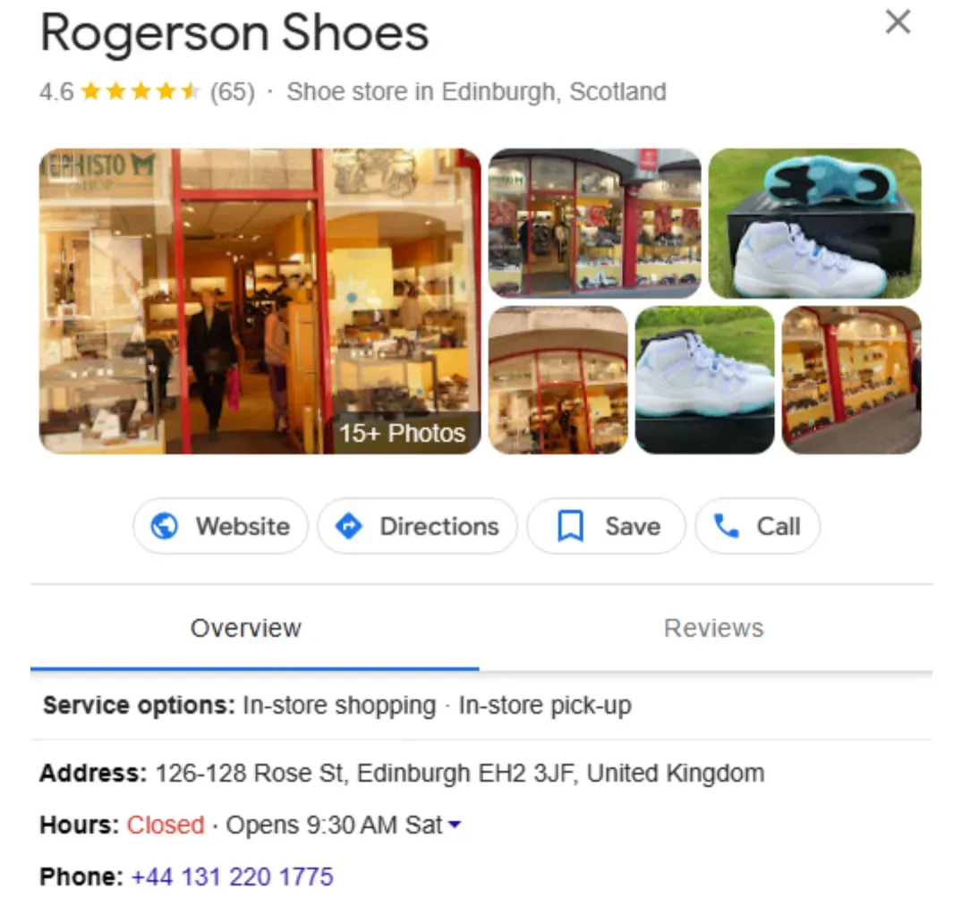 A Google Business Profile that might rank for voice search