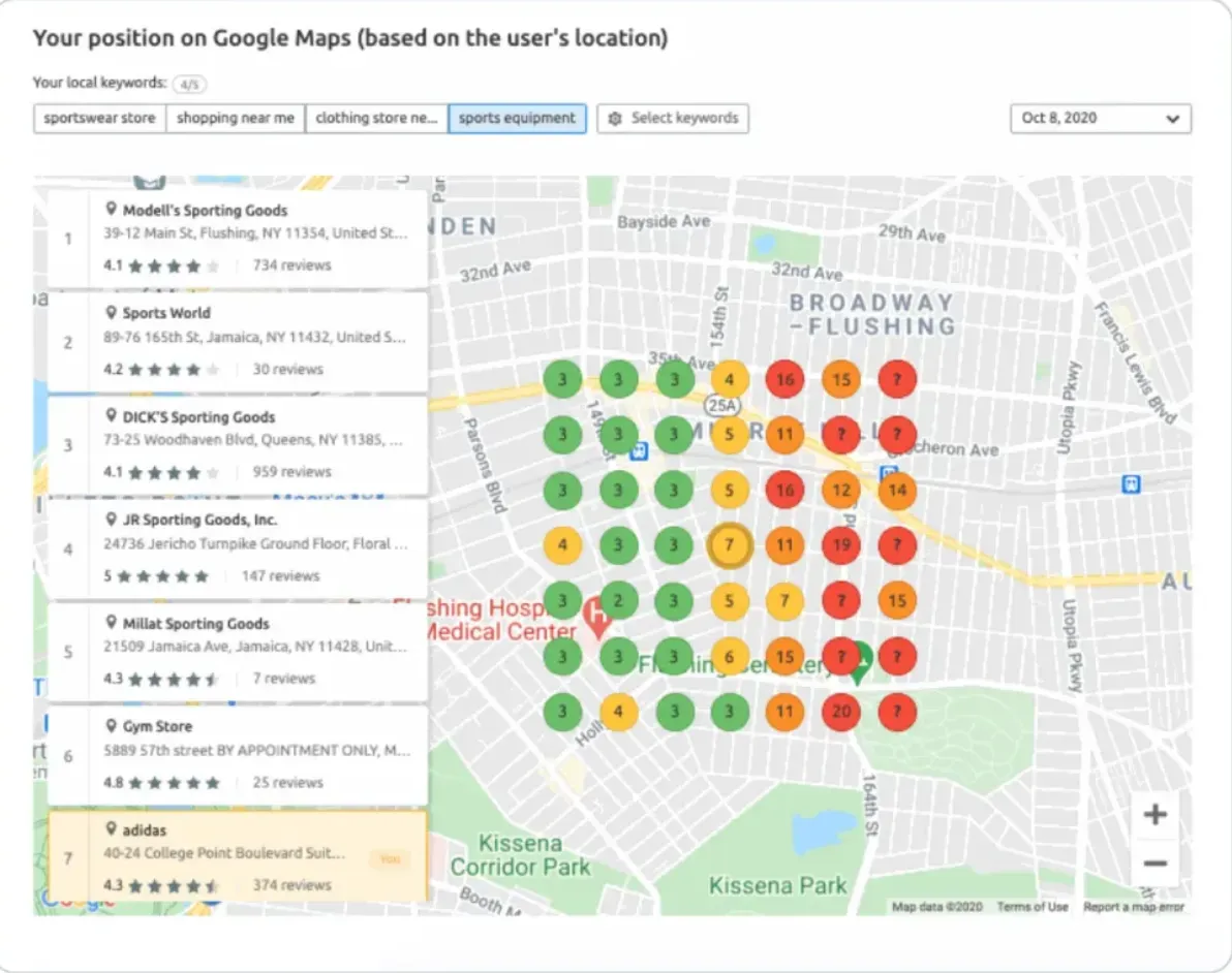 Map Rank Tracker, a powerful tool from Semrush Local