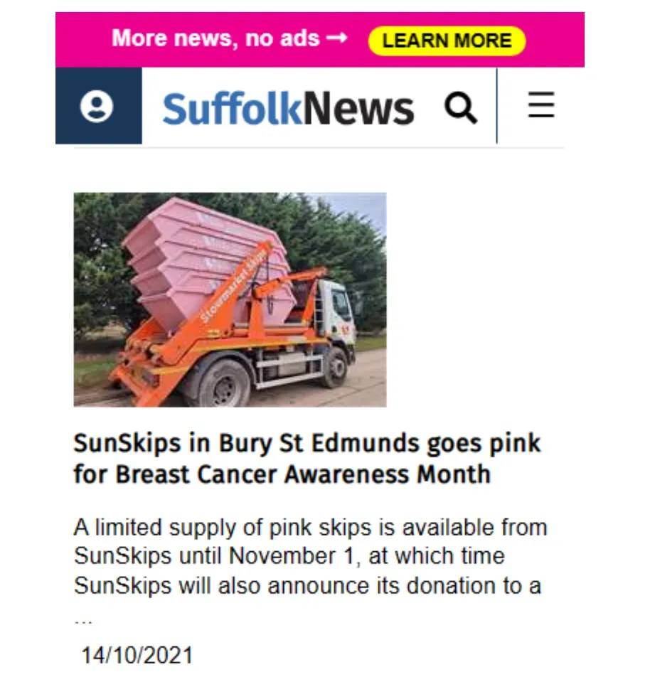 A news article published after sending a press release about a local charity fundraiser