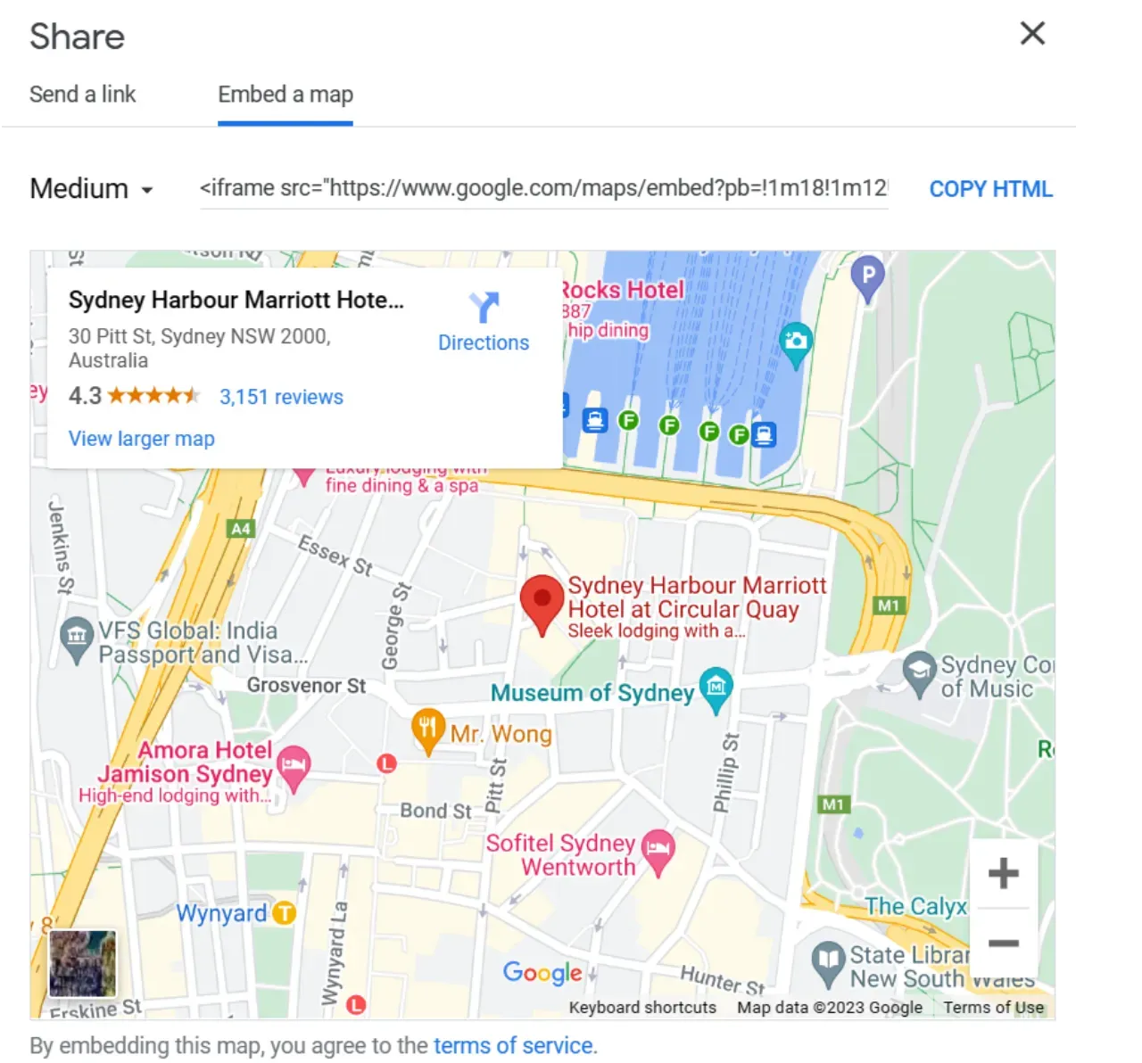 Code to embed a map on Google Maps