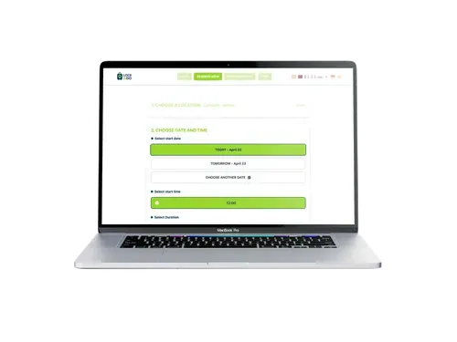 Branded LockMe storefront on a laptop and phone