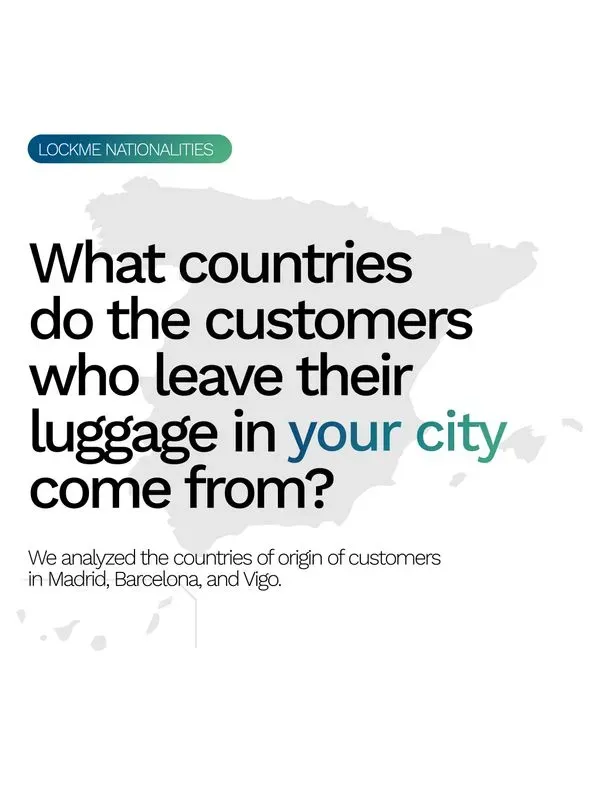 Étude LockMe : nationalités des clients de consignes à bagages à Madrid, Barcelone et Vigo
