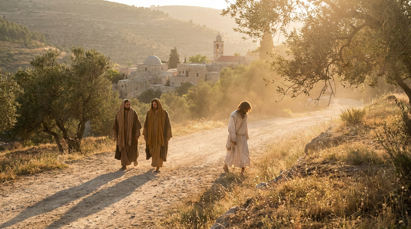Gospel reflection illustration for Luke 24:13-35