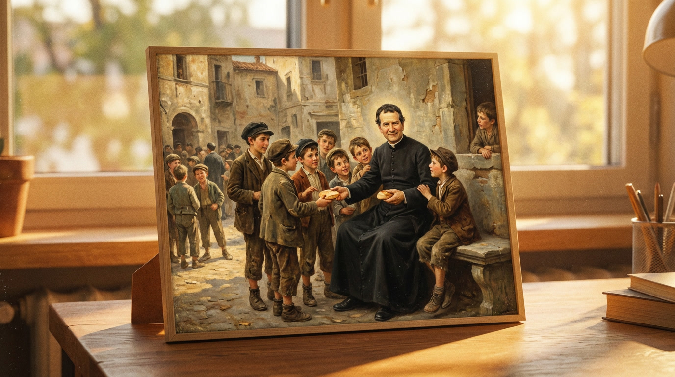 Saint John Bosco - spiritual wisdom illustration