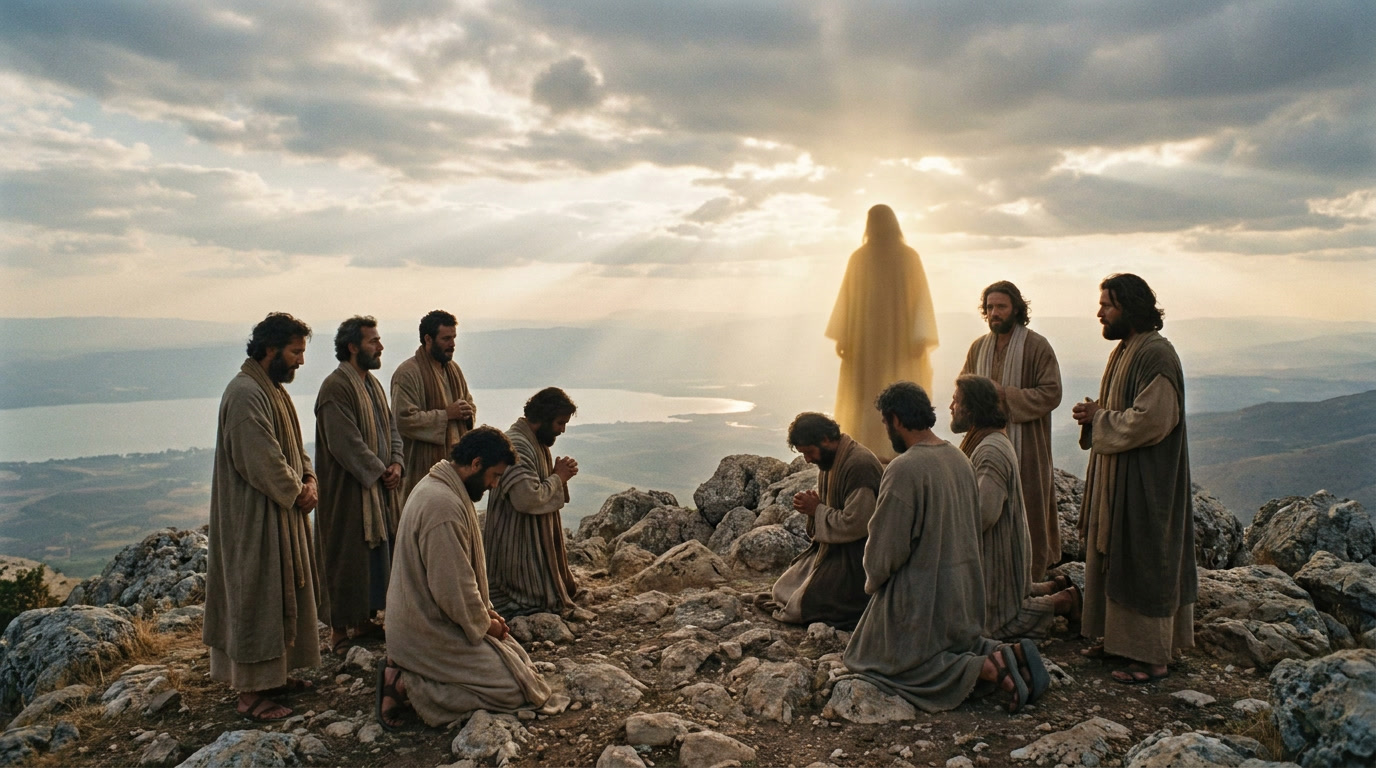 Gospel reflection illustration for Matthew 28:16-20