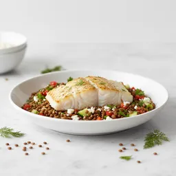 Oven-baked Cod With Fiber-rich Lentil Salad