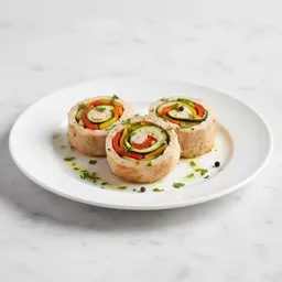 Lean Turkey Breast Slices Rolled With Vegetables, Baked (no Tortilla)