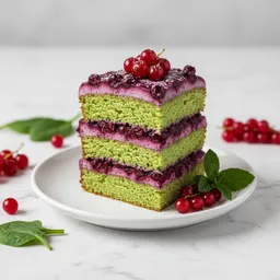 Spinach Cake With Currant Cream