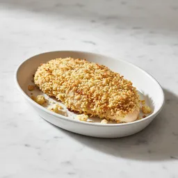 Chicken Cutlet Coated In Cauliflower Crumbs And Baked