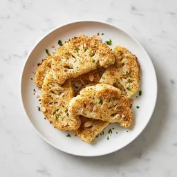 Cauliflower Slices Baked With A Light Almond Flour Coating