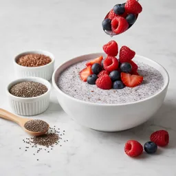 Chia And Flaxseed Pudding With Berries