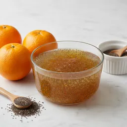 Homemade Chia Seed And Orange Juice Jelly