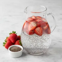 Water Infused With Strawberry Slices And Chia Seeds
