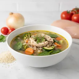 Light Chicken Broth Stew With Quinoa And Non-starchy Vegetables