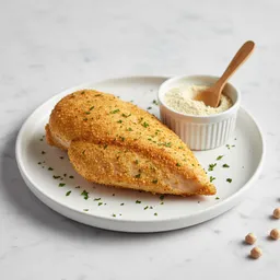 Chicken Breast Coated In Chickpea Flour And Baked