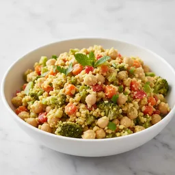 Mashed Chickpeas Blended With Steamed Non-starchy Vegetables And Fresh Herbs
