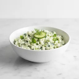 Low-fat Cottage Cheese Blended With Cucumber And Herbs