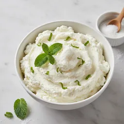 Whipped Cottage Cheese Dessert With Mint And Erythritol