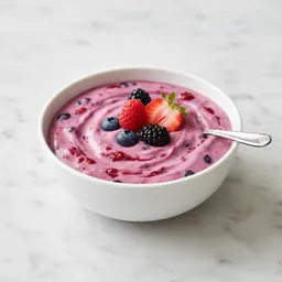 Low-fat Cottage Cheese Blended With Mashed Berries