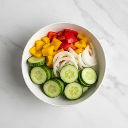 Cucumber, Bell Pepper, Onion