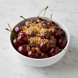 Fresh Cherries With Unsweetened Toasted Coconut Flakes