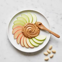 Fresh Apple Or Pear Slices With Natural Almond Or Peanut Butter