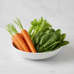 Unprocessed Fresh Vegetables (carrots, Celery, Spinach)