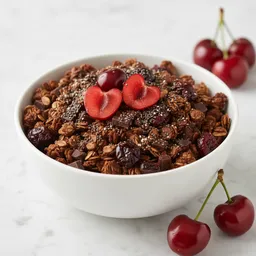 Chocolate Granola With Cherries And Chia Seeds