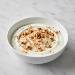 Plain Greek Yogurt With Cinnamon And Walnuts