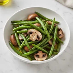 Green Beans Sautéed With Mushrooms And Olive Oil