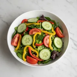 Fresh Raw Vegetable Salad (cucumber, Bell Pepper, Tomatoes, Leafy Greens)