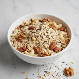 Oat Flakes, Nuts, And Chia Seeds