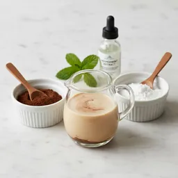 Diy Creamer With Unsweetened Cocoa, Peppermint Extract, And Stevia/monk Fruit