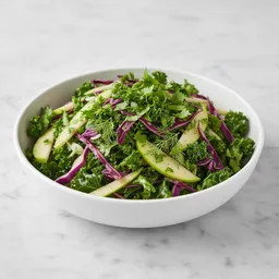 Kale And Cabbage Slaw With Apple Cider Vinegar And Herbs