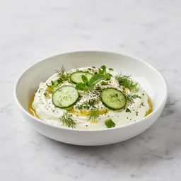 Labneh Made From Low-fat Yogurt With Herbs And Cucumber
