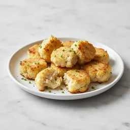 Cauliflower Mashed And Baked Into Small Bite-sized Pieces
