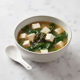 Miso Soup With Tofu, Seaweed, And Leafy Greens