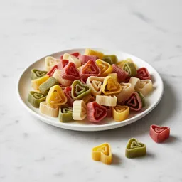 Colored Heart-shaped Pasta