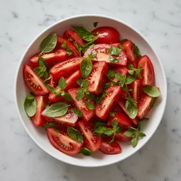 Raw Tomato Salad With Fresh Basil, Oregano, And Parsley