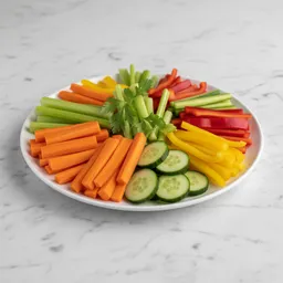 Sliced Raw Vegetables (carrots, Celery, Bell Peppers, Cucumber)