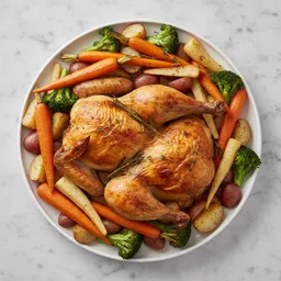 Roast Poultry Meat With Vegetable Mix