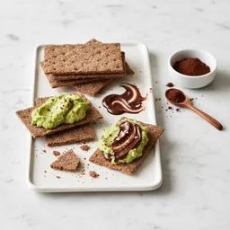 Rye Crispbread With Avocado And Cocoa Paste