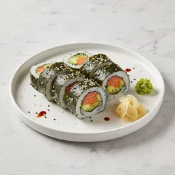 Salmon And Fresh Vegetables Sushi Roll